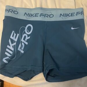Nike Pro Mid-Rise 3" Graphic Shorts Blue athletic compression tight size medium